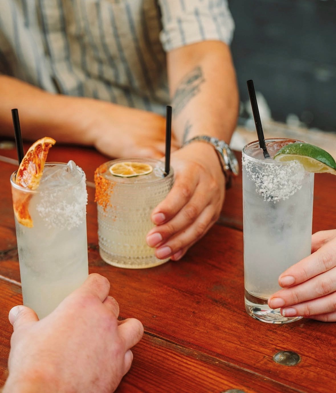 Three cold drinks at Hurtado Barbecue — The Market Building